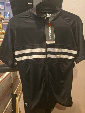 Men's Louis Garneau Black & White Cycling Jersey M New Tags Road Bike Trek